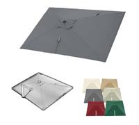 IMUNKT 3x3m Auvent De Parasol Déporté Carré 8 Baleines Toile De Rechange Pour Parasol Jardin 4x3m Couverture De Rechange Pour Parasol Piscine(Grey,3x3m (10x10ft))