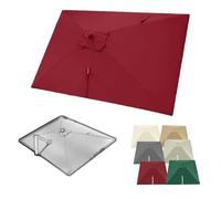 IMUNKT 3x3m Auvent De Parasol Déporté Carré 8 Baleines Toile De Rechange Pour Parasol Jardin 4x3m Couverture De Rechange Pour Parasol Piscine(Burgundy,4x3m (13x10ft))