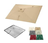 IMUNKT 3x3m Auvent De Parasol Déporté Carré 8 Baleines Toile De Rechange Pour Parasol Jardin 4x3m Couverture De Rechange Pour Parasol Piscine(Khaki,3x3m (10x10ft))