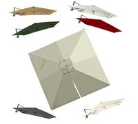 IMUNKT 3x3M Auvent De Remplacement Pour Parasol Déporté Carré Toile De Rechange Pour Parasol De Jardin Extérieur UPF 50+ Housse De Rechange 8 Baleines(Sand)
