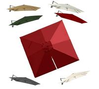 IMUNKT 3x3M Auvent De Remplacement Pour Parasol Déporté Carré Toile De Rechange Pour Parasol De Jardin Extérieur UPF 50+ Housse De Rechange 8 Baleines(Burgundy)