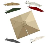 IMUNKT 3x3M Auvent De Remplacement Pour Parasol Déporté Carré Toile De Rechange Pour Parasol De Jardin Extérieur UPF 50+ Housse De Rechange 8 Baleines(Khaki)
