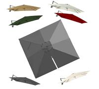 IMUNKT 3x3M Auvent De Remplacement Pour Parasol Déporté Carré Toile De Rechange Pour Parasol De Jardin Extérieur UPF 50+ Housse De Rechange 8 Baleines(Grey)