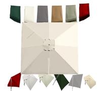 IMUNKT 3x3m Carré Toile De Rechange Pour Parasol Déporté, Auvent De Parapluie Jardin 8 Côtes, Couverture De Rechange Pour Parasol Terrasse Piscine(Beige)