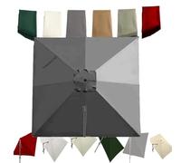 IMUNKT 3x3m Carré Toile De Rechange Pour Parasol Déporté, Auvent De Parapluie Jardin 8 Côtes, Couverture De Rechange Pour Parasol Terrasse Piscine(Grey)