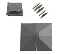 IMUNKT 4x3M 3x3M Auvent De Parapluie Déporté Rectangulaire Toile De Rechange Parasol De Jardin 8 Baleines Tissu De Rechange Pour Parasol De Table(Grey,3x3m (9.8x9.8ft))