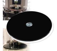 IMUNKT 50 90 100cm Plateau Tournant En Verre Pour Table De Manger, Plateau Rotatif Noir, Assiette De Service Pivotant À 360 ° Avec Silencieux Base(70cm(28in))