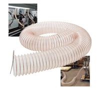 IMUNKT 5M Tuyau Flexible D'aspiration De Copeaux Bois, PU Tuyau De Dépoussiérage 20-600mm, Tuyau Aspiration Pour Systèmes D'aspiration, Antistatique, Ignifuge(1m/3.28ft,43mm(1 7/10"))
