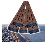 IMUNKT Caniveau Exterieur Lot De 5 Étroit Canal De Drainage, Kit De Drainage De Tranchée 50cm Long, Fini En Bois, Grille D'égout Linéaire À Profil Bas(5pack,50x5x4cm(20x2x1.6"))