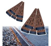 IMUNKT Caniveau Exterieur Lot De 5 Étroit Canal De Drainage, Kit De Drainage De Tranchée 50cm Long, Fini En Bois, Grille D'égout Linéaire À Profil Bas(10pack,50x5x4cm(20x2x1.6"))