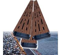 IMUNKT Caniveau Exterieur Lot De 5 Étroit Canal De Drainage, Kit De Drainage De Tranchée 50cm Long, Fini En Bois, Grille D'égout Linéaire À Profil Bas(3pack,50x5x4cm(20x2x1.6"))
