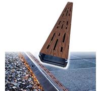 IMUNKT Caniveau Exterieur Lot De 5 Étroit Canal De Drainage, Kit De Drainage De Tranchée 50cm Long, Fini En Bois, Grille D'égout Linéaire À Profil Bas(1pack,50x5x4cm(20x2x1.6"))