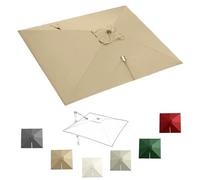 IMUNKT Carré Auvent De Parapluie Déporté 3x3m/3x4m/2.5x2.5m Toile De Rechange Pour Parasol Terrasse Tissu De Remplacement Parasol De Jardin 8 Baleines(Khaki,3x4m (10x13ft))