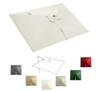 IMUNKT Carré Auvent De Parapluie Déporté 3x3m/3x4m/2.5x2.5m Toile De Rechange Pour Parasol Terrasse Tissu De Remplacement Parasol De Jardin 8 Baleines(Beige,3x4m (10x13ft))