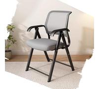 IMUNKT Chaise De Bureau Chaise Pliante avec Accoudoirs, Chaises De Conférence Ergonomique, Structure Métallique, Chaises De Réunion avec Assise Rembourrée, Noir(Grey)
