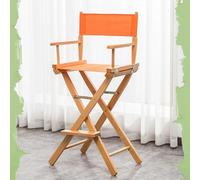 IMUNKT Chaise De Metteur Chaise Pliante en Bois Chaises De Maquillage 75cm Tabouret De Réalisateur Chaises De Jardin Extérieur avec Assise en Tissu(Orange,75cm/30in)