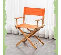 IMUNKT Chaise De Metteur Chaise Pliante en Bois Chaises De Maquillage 75cm Tabouret De Réalisateur Chaises De Jardin Extérieur avec Assise en Tissu(Orange,44cm/17in)