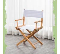 IMUNKT Chaise De Metteur Chaise Pliante en Bois Chaises De Maquillage 75cm Tabouret De Réalisateur Chaises De Jardin Extérieur avec Assise en Tissu(White,44cm/17in)