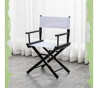 IMUNKT Chaise De Metteur Chaise Pliante en Bois Chaises De Maquillage 75cm Tabouret De Réalisateur Chaises De Jardin Extérieur avec Assise en Tissu(White Black,44cm/17in)