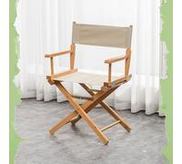 IMUNKT Chaise De Metteur Chaise Pliante en Bois Chaises De Maquillage 75cm Tabouret De Réalisateur Chaises De Jardin Extérieur avec Assise en Tissu(Khaki,44cm/17in)