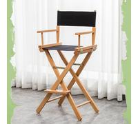 IMUNKT Chaise De Metteur Chaise Pliante en Bois Chaises De Maquillage 75cm Tabouret De Réalisateur Chaises De Jardin Extérieur avec Assise en Tissu(Black,75cm/30in)