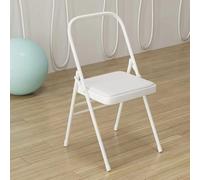 IMUNKT Chaise De Yoga Pliante, Chaise Auxiliaire Iyengar De Surface PU, Chaise Auxiliaire pour Étirement Et Rotation, Chaise De Yoga Pilates, Robuste Et Antidérapant(White)