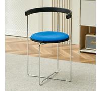 IMUNKT Chaise Pliante en Bois Et Métal, Chaise De Jardin Ronde Pliante, Chaises De Cuisine avec Coussin Épais, Tabouret Portable Rembourrée pour Salle À Manger, Fête(Blue B)