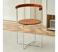 IMUNKT Chaise Pliante en Bois Et Métal, Chaise De Jardin Ronde Pliante, Chaises De Cuisine avec Coussin Épais, Tabouret Portable Rembourrée pour Salle À Manger, Fête(Walnut)