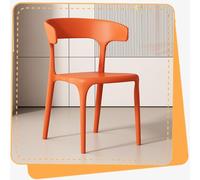 IMUNKT Chaises De Salle À Manger Empilables En Plastique 45cm Chaise Cuisine Avec Dossier Chaise De Bar Pour Cuisine/Salon/Balcon(Orange)