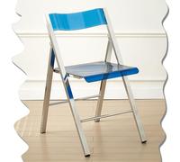 IMUNKT Chaises De Salle À Manger Transparent Chaise Pliante en Acrylique, Chaise Pliable Empilable en Cristal, Chaise De Jardin, Siège De Salon, Chaise Transparente pour Vanité(Blue)