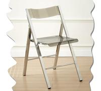 IMUNKT Chaises De Salle À Manger Transparent Chaise Pliante en Acrylique, Chaise Pliable Empilable en Cristal, Chaise De Jardin, Siège De Salon, Chaise Transparente pour Vanité(Grey)