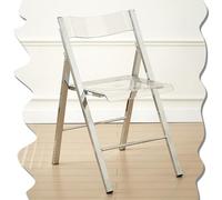 IMUNKT Chaises De Salle À Manger Transparent Chaise Pliante en Acrylique, Chaise Pliable Empilable en Cristal, Chaise De Jardin, Siège De Salon, Chaise Transparente pour Vanité(Clear)