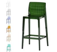 IMUNKT Chaises De Salle À Manger Transparent Tabouret Haute De Cuisine Avec Dossier Chaises Modernes En Acrylique Chaises De Jardin Hauteur Assise 65 75cm(Green,65cm/26in)