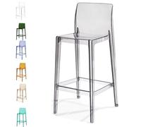 IMUNKT Chaises De Salle À Manger Transparent Tabouret Haute De Cuisine Avec Dossier Chaises Modernes En Acrylique Chaises De Jardin Hauteur Assise 65 75cm(Grey,65cm/26in)