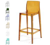 IMUNKT Chaises De Salle À Manger Transparent Tabouret Haute De Cuisine Avec Dossier Chaises Modernes En Acrylique Chaises De Jardin Hauteur Assise 65 75cm(Brown,65cm/26in)