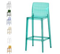 IMUNKT Chaises De Salle À Manger Transparent Tabouret Haute De Cuisine Avec Dossier Chaises Modernes En Acrylique Chaises De Jardin Hauteur Assise 65 75cm(Cyan,75cm/30in)