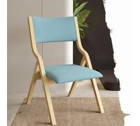 IMUNKT Chaises Pliantes Bois Chaises De Salle À Manger, 45cm Chaises De Cuisine Rembourrée Confortable, Cadre Courbé, Chaise Pliable Portable pour Bureau, Salon(Blue)