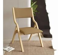 IMUNKT Chaises Pliantes Bois Chaises De Salle À Manger, 45cm Chaises De Cuisine Rembourrée Confortable, Cadre Courbé, Chaise Pliable Portable pour Bureau, Salon(Khaki)