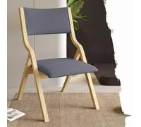 IMUNKT Chaises Pliantes Bois Chaises De Salle À Manger, 45cm Chaises De Cuisine Rembourrée Confortable, Cadre Courbé, Chaise Pliable Portable pour Bureau, Salon(Grey)