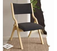IMUNKT Chaises Pliantes Bois Chaises De Salle À Manger, 45cm Chaises De Cuisine Rembourrée Confortable, Cadre Courbé, Chaise Pliable Portable pour Bureau, Salon(Black)