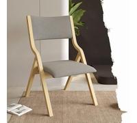IMUNKT Chaises Pliantes Bois Chaises De Salle À Manger, 45cm Chaises De Cuisine Rembourrée Confortable, Cadre Courbé, Chaise Pliable Portable pour Bureau, Salon(Light Grey)