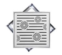IMUNKT Couvercle D'égout 10x10 15x15 25x25cm, Grille De Drainage D'eau De Pluie, Grilles De Vidange Extérieure, Carré/Rectangulaire, Acier Inoxydable 304(25x25x2cm/9.8x9.8x0.8")