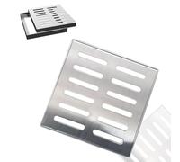 IMUNKT Couvercle D'égout Carré - Grilles De Vidange En Acier Inoxydable 304 Avec Cadre - Filtre De Drainage De Sol De Garage - 150x150x20mm(25x25x2cm/9.8x9.8x0.8")