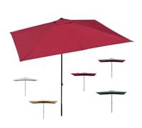IMUNKT Demi-Parasol Rectangulaire Parasol Mural De Balcon 200x100cm 250x130cm, Réglable en Hauteur, pour Jardin Terrasse Café(Burgundy,200x100cm/6.5x3ft)