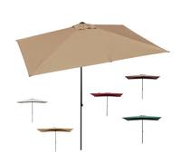 IMUNKT Demi-Parasol Rectangulaire Parasol Mural De Balcon 200x100cm 250x130cm, Réglable en Hauteur, pour Jardin Terrasse Café(Khaki,250x130cm/8x4ft)