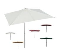 IMUNKT Demi-Parasol Rectangulaire Parasol Mural De Balcon 200x100cm 250x130cm, Réglable en Hauteur, pour Jardin Terrasse Café(Beige,200x100cm/6.5x3ft)
