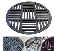 IMUNKT Grille Caniveau Ronde Grille De Drainage 30/35/40/45/50/55cm, Grilles D'égout En Fonte, Couvercle De Drain Pour Bassin De Captage, Sol En Béton(64x3cm/25.2x1.2in)