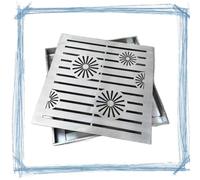 IMUNKT Grilles De Vidange En Acier Inoxydable 304, Cadre Carré, Grille De Drainage D'eau De Pluie, Grilles D'égout, 10x10 15x15 20x20 25x25 30x30cm(Type 2,30x30x2cm/11.8x11.8x0.8")