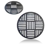 IMUNKT Grilles D'égout Ronde En Fonte 50cm Grille De Drainage Extérieur Pour Bassin De Captage, Grille Caniveau Pour Cour, Ferme, Maison(64x64x3cm-25.2x25.2x1.2in)