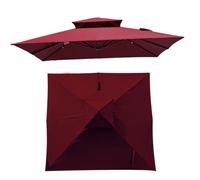 IMUNKT 300x300cm Toile De Rechange De Parasol Carré, Dessus De Parapluie De Rechange, Auvent De Rechange pour Parapluie Offset/Parasol Jardin/Parasol Marché(Burgundy)